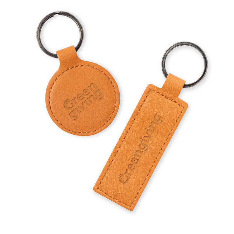 Key ring recycled leather